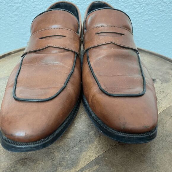 To Boot New York Dupont Brown Leather Penny Loafers Men's Size 10.5 - Picture 4 of 12
